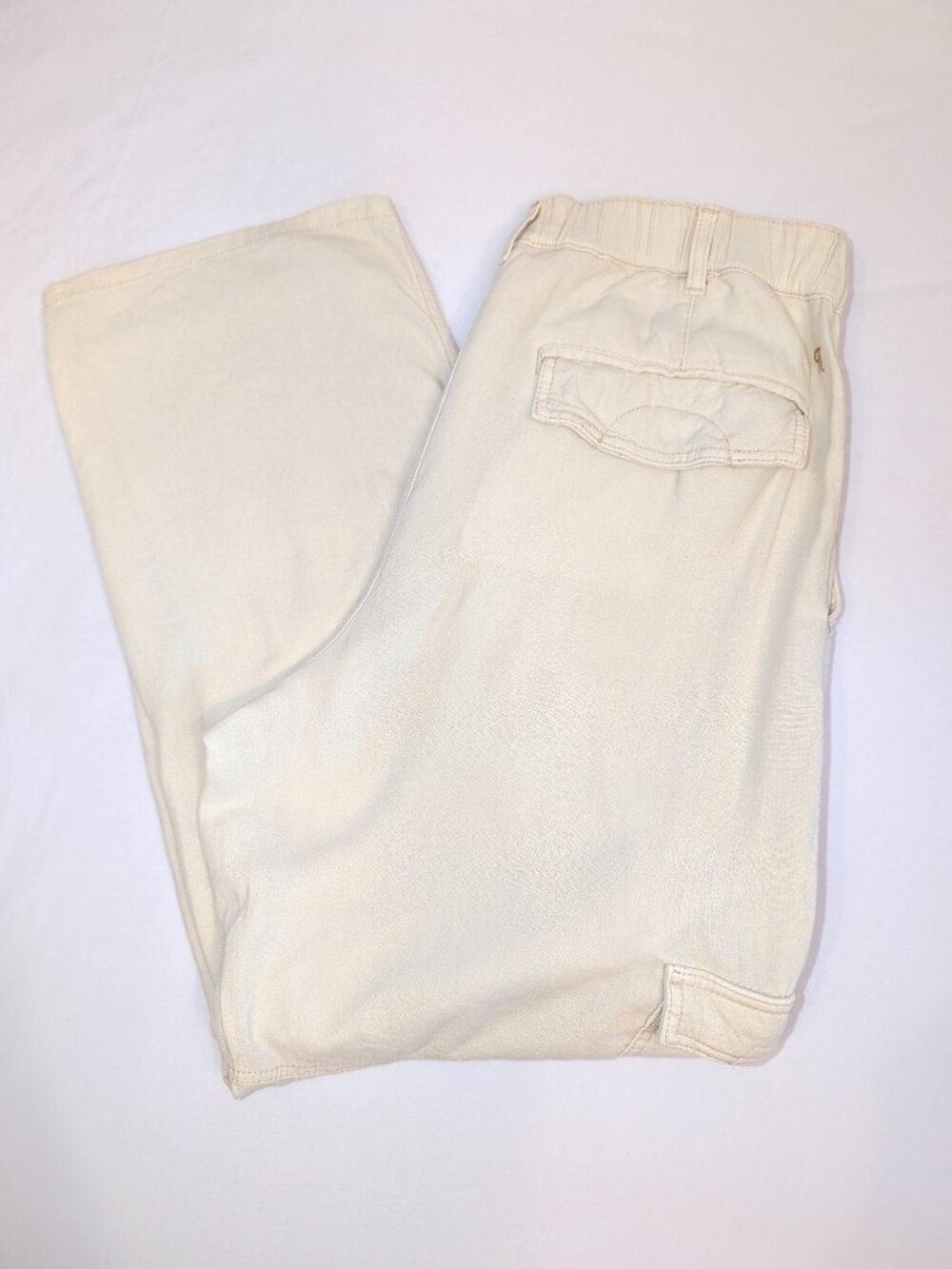 Pilcro | Anthropologie Slim Linen Beach Cargo Pants Ivory | Size Large - Picture 9 of 16